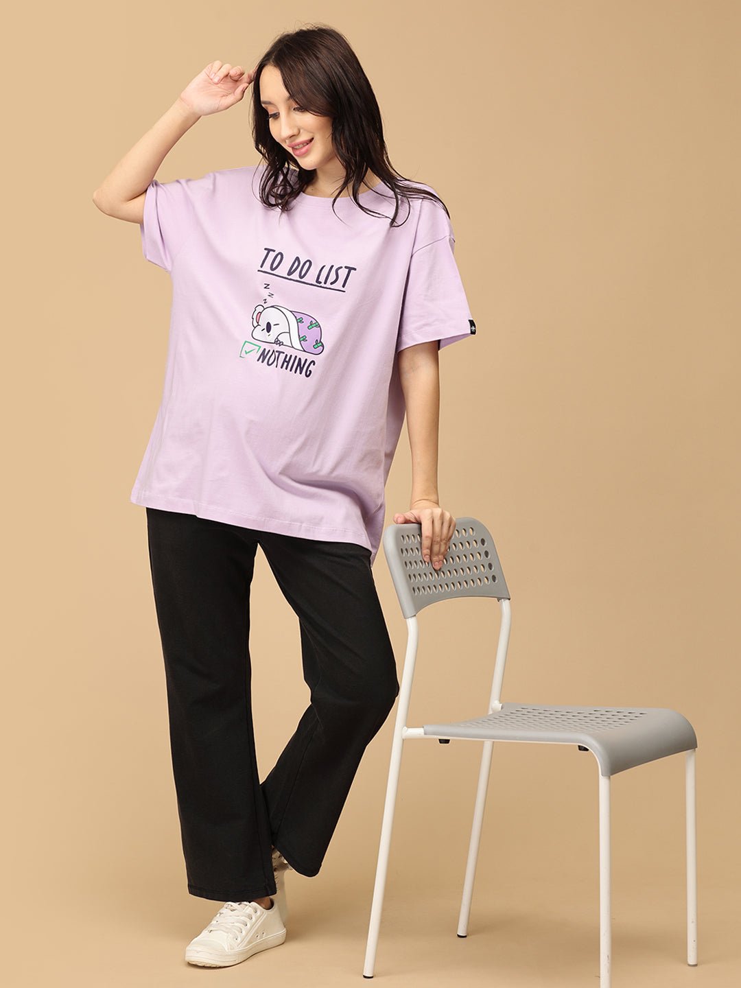 To Do List Oversized Maternity and Nursing T shirt Lavender