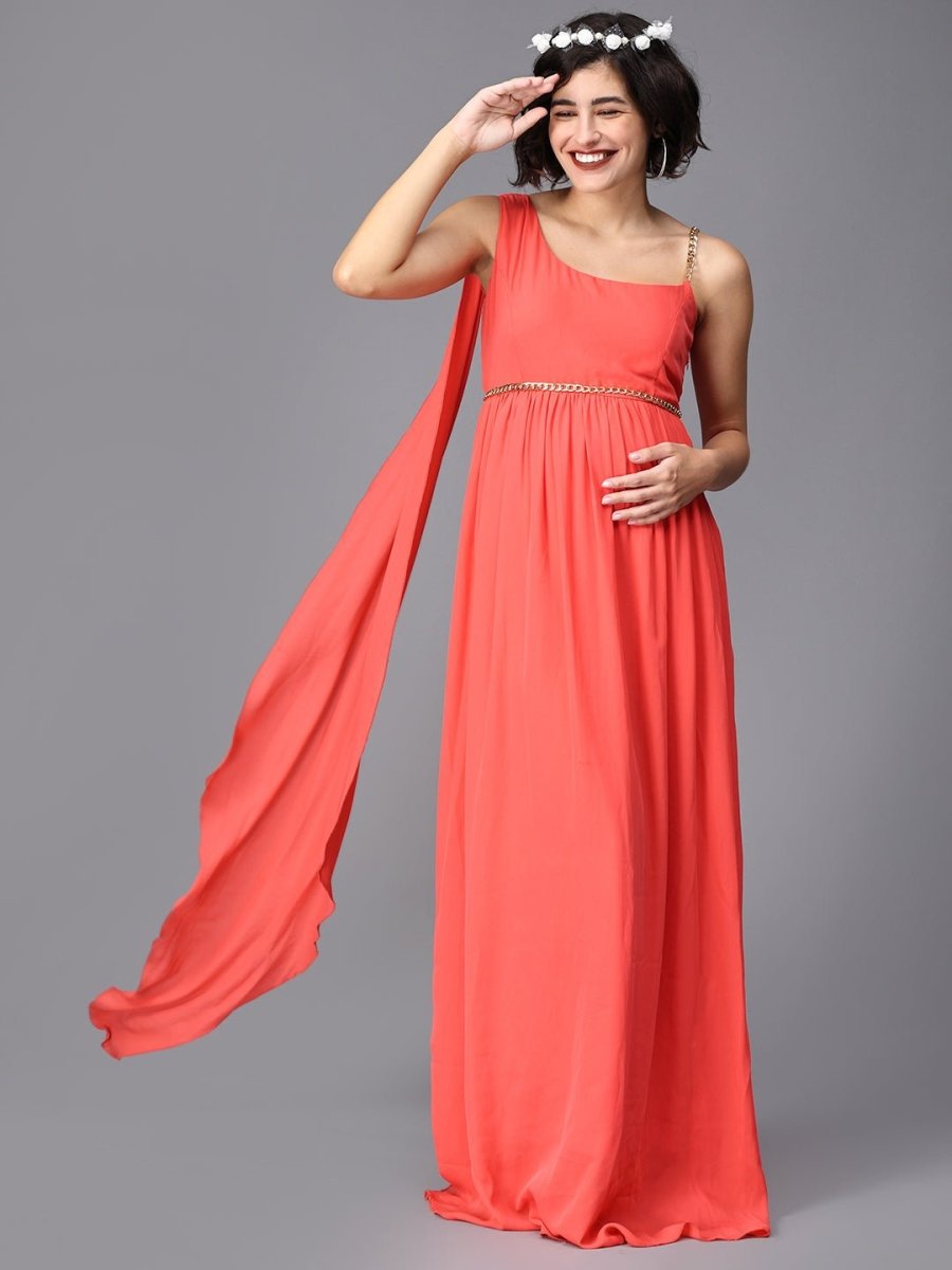 Touch of Sass Maternity Photoshoot Gown Orange