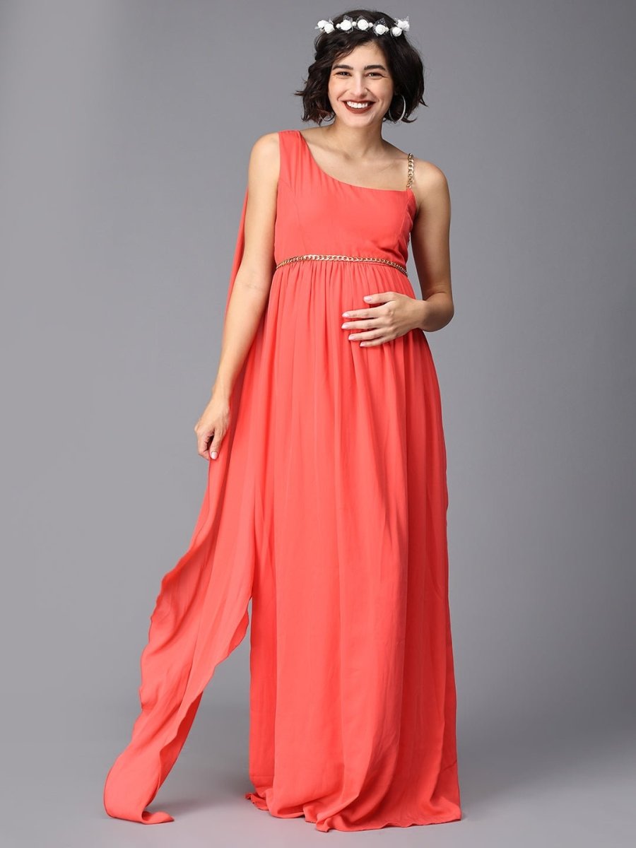 Touch of Sass Maternity Photoshoot Gown Orange