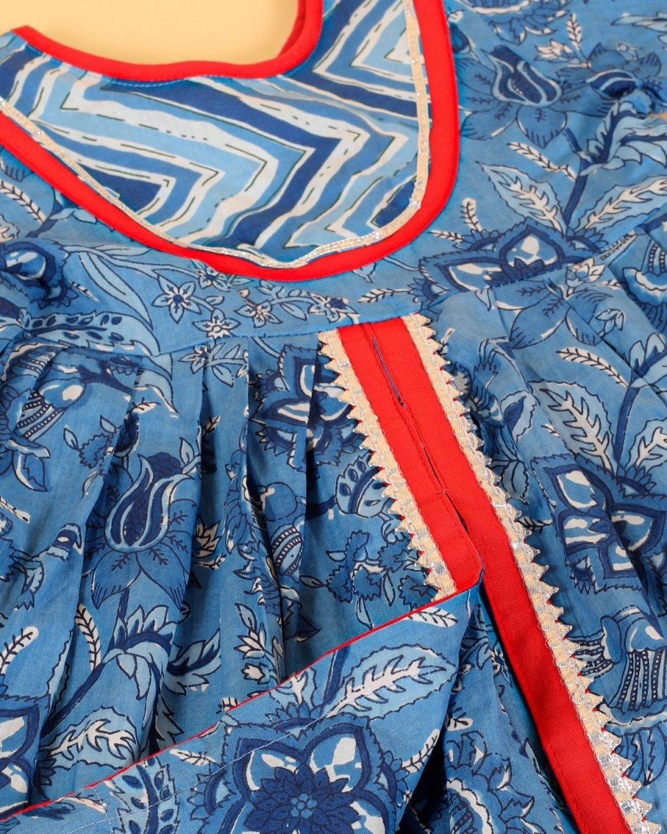 True Blue Girls Anarkali Sharara Set