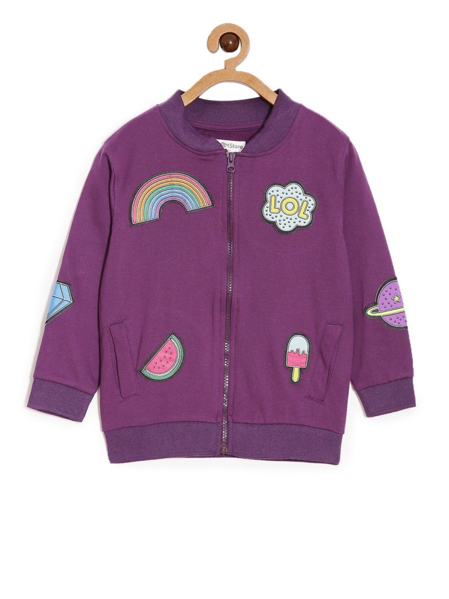 WOW Girls Bomber Jacket with Patches
