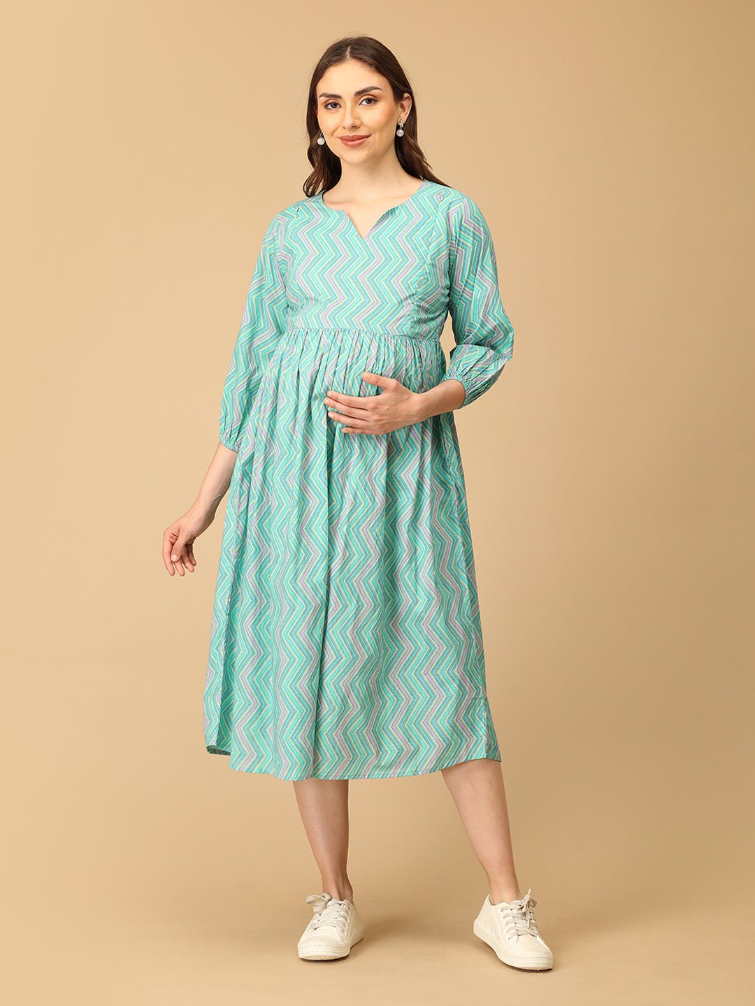 ZigZag Zest Maternity and Nursing Dress Multi