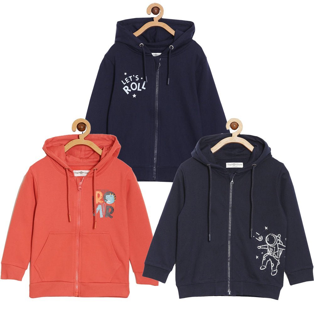 Combo Of 3 Kids Hooded Zipper Jackets