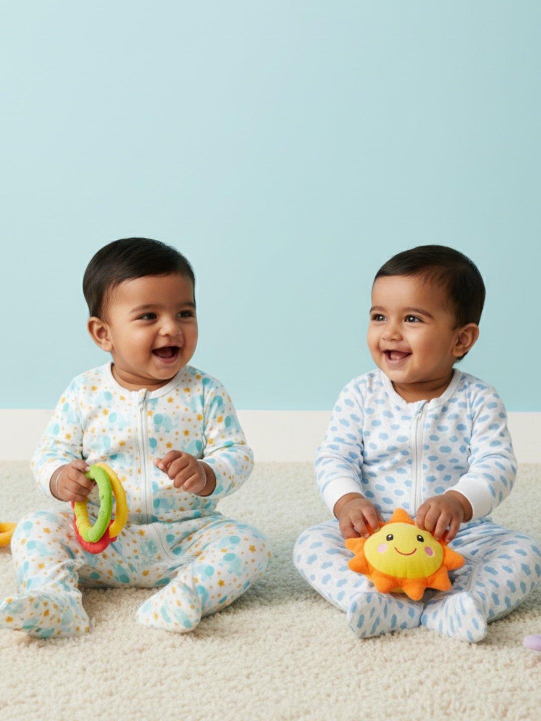 Elephantastic Happy Cloud Infant Zipper Romper Combo 2-Pack