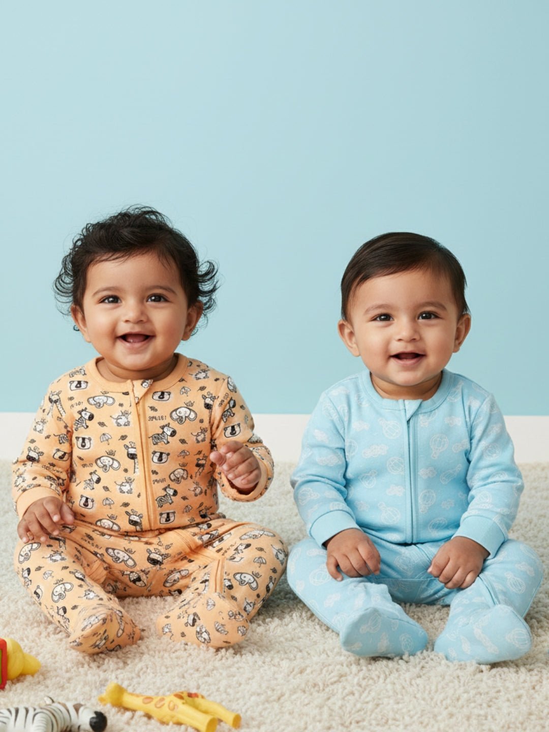 Rusty Jungle & Sky Drift Zipper Romper Combo 2-Pack