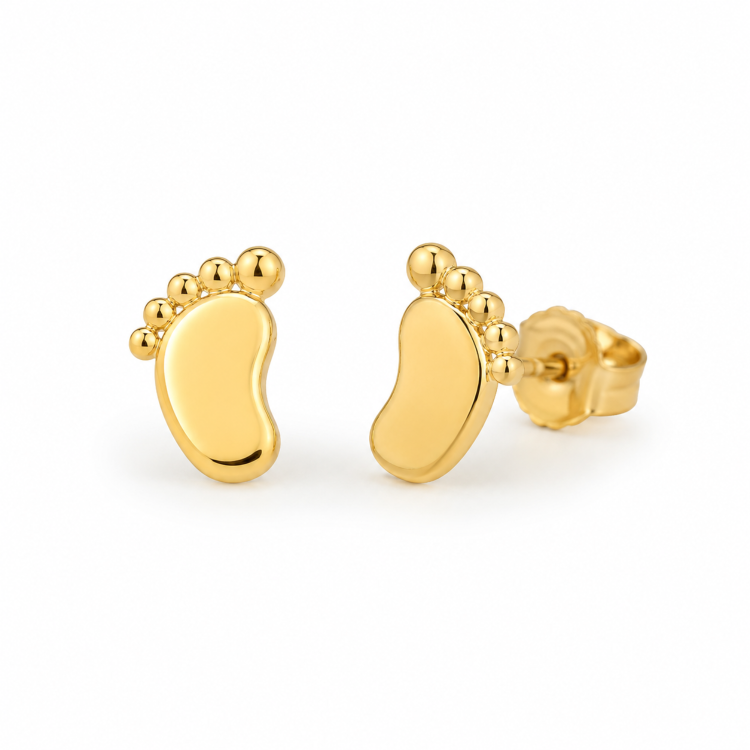 Sterling Silver Baby Footprint Stud Earrings