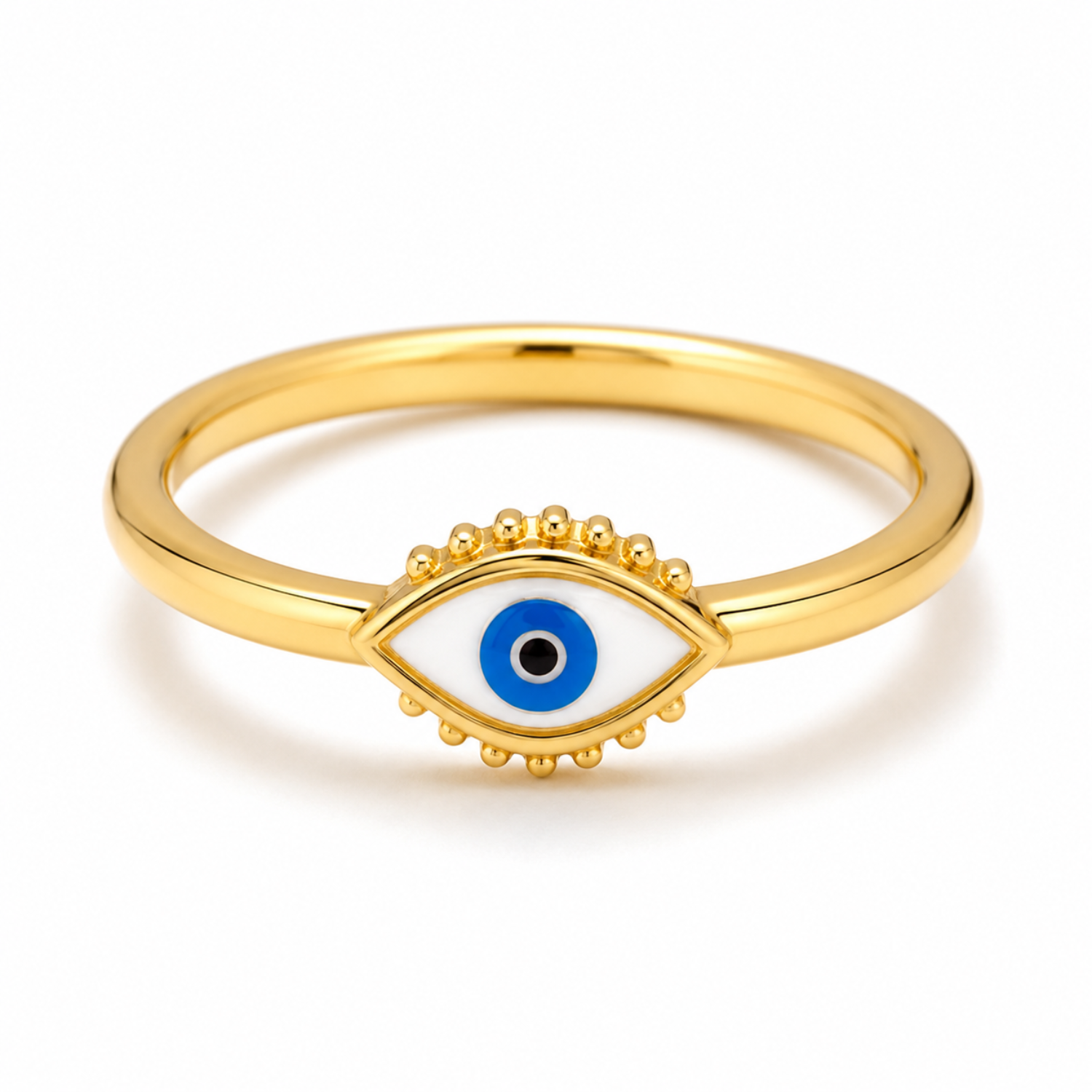 Evil Eye Ring in 925 Sterling Silver (Gold Plated)