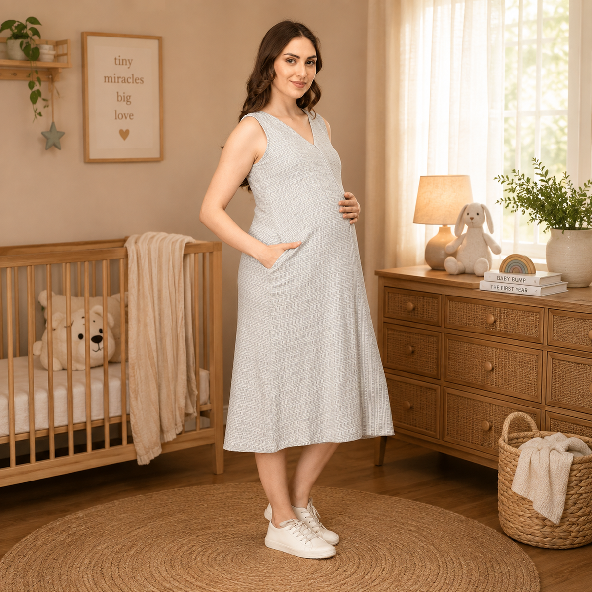 In Line With You Maternity and Nursing Dress Multi