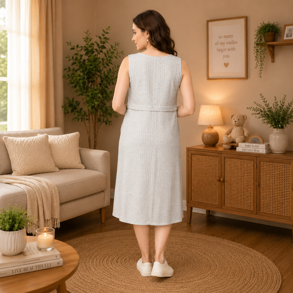 In Line With You Maternity and Nursing Dress Multi