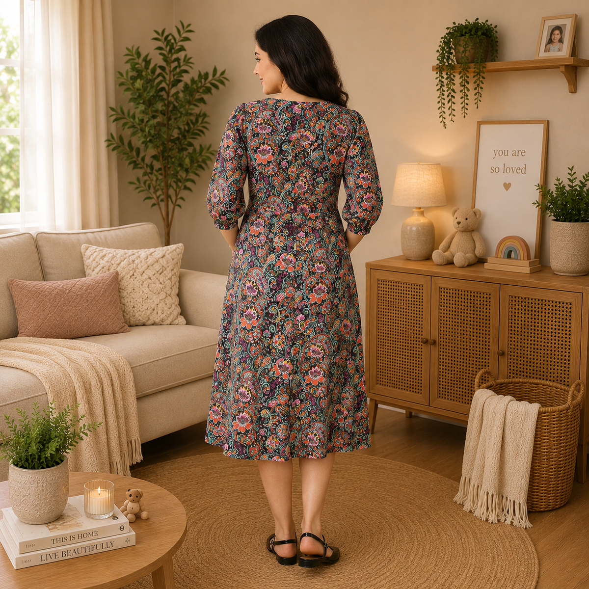 Gloaming Garden Maternity and Nursing Dress Multi
