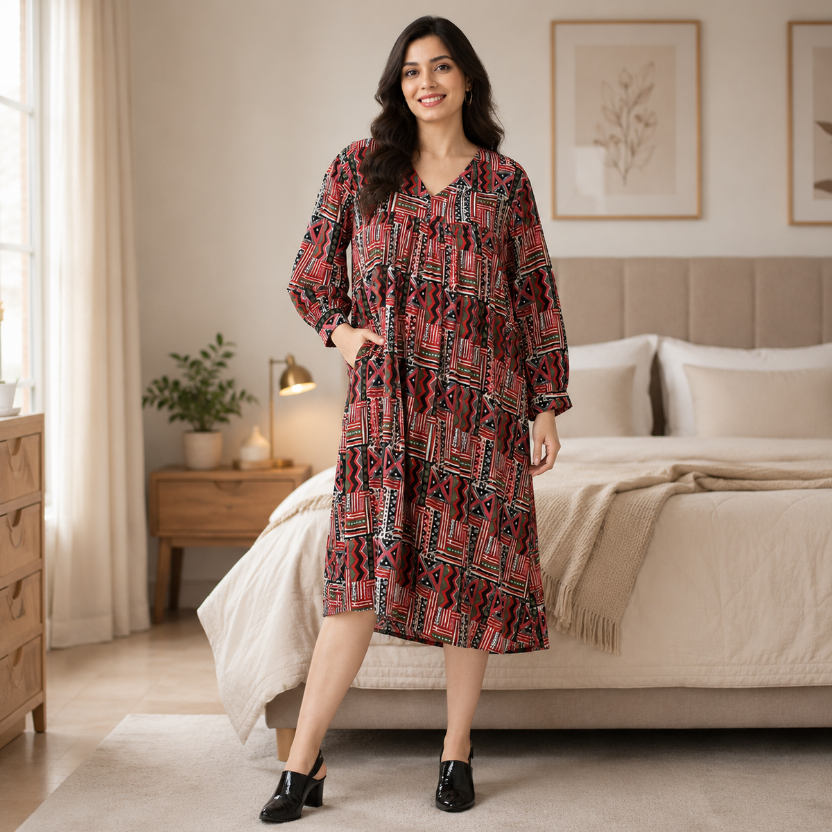 Hue's That Girl Maternity and Nursing Dress Multi
