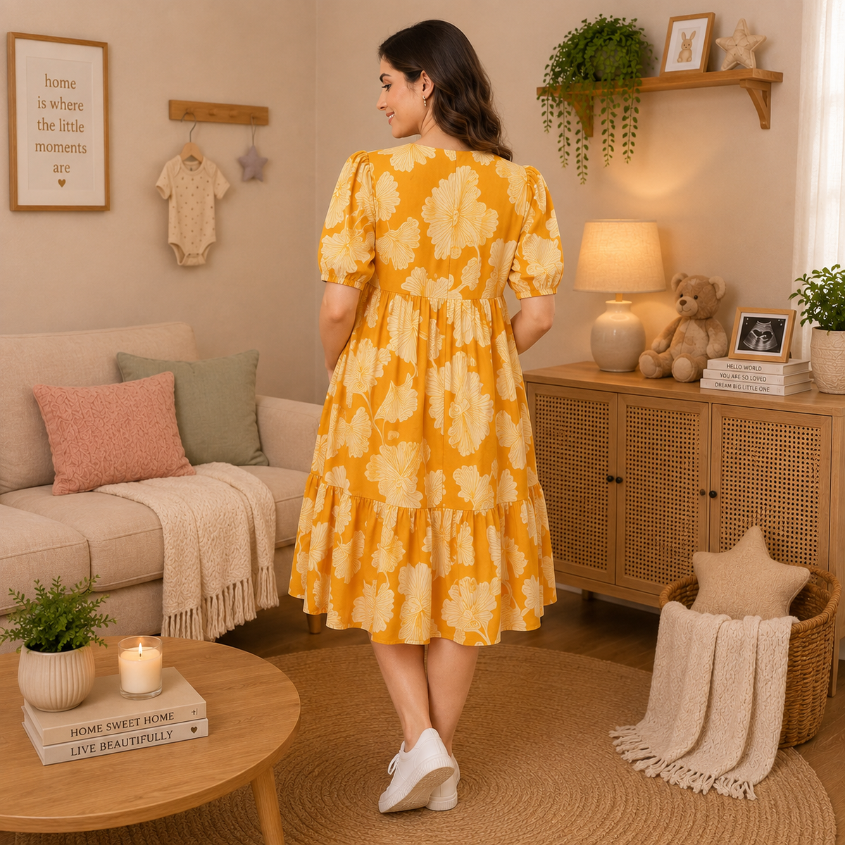 Golden Lily Maternity and Nursing Dress Yellow
