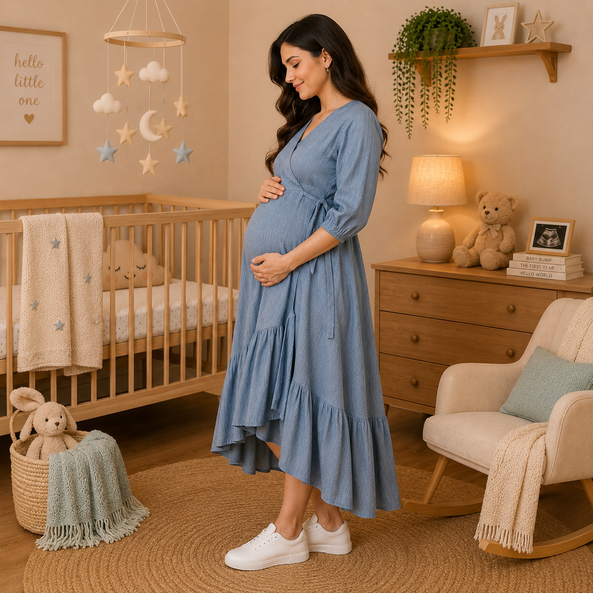 Grey Escape Maternity and Nursing Wrap Dress Grey
