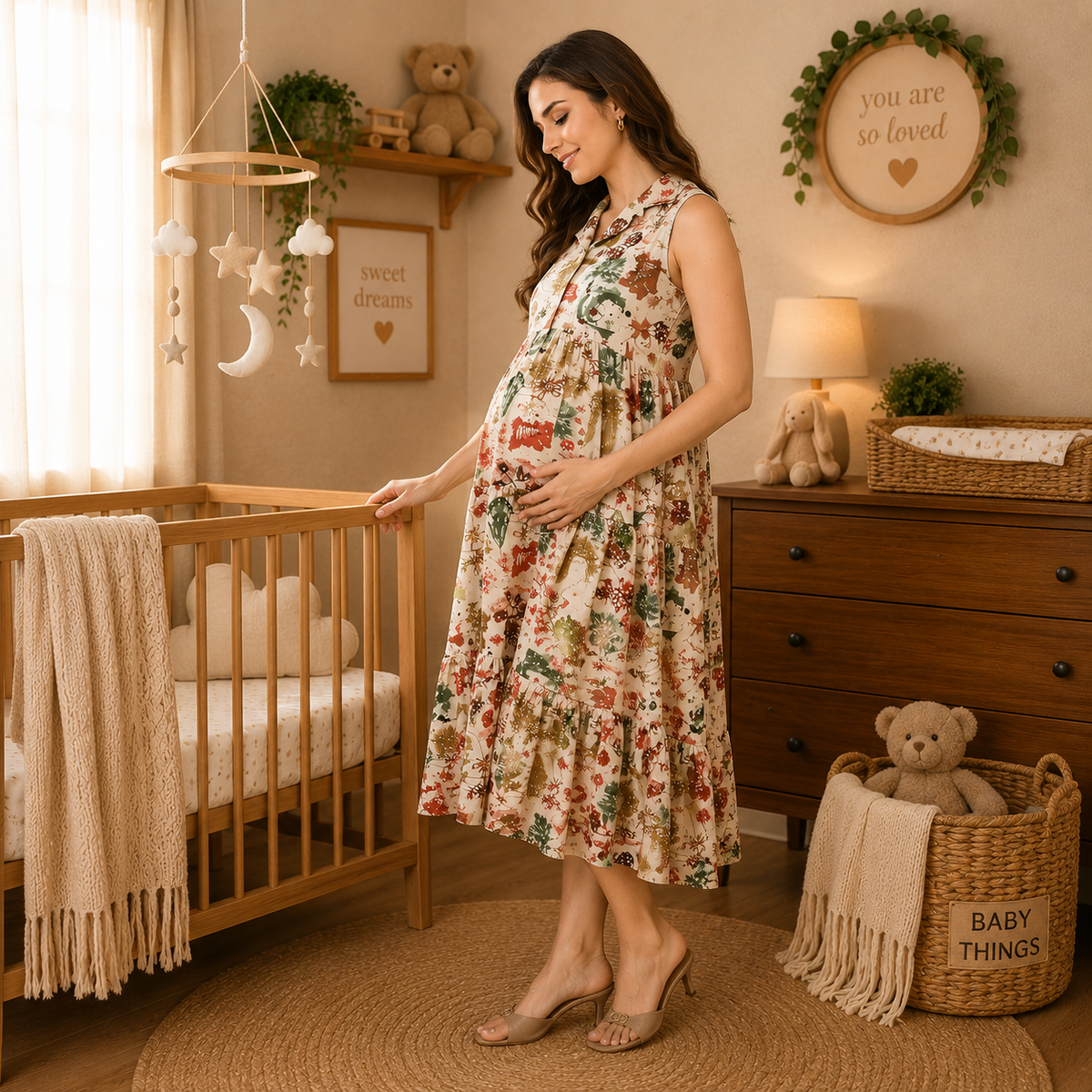 Meadow Muse Maternity and Nursing Dress Multi