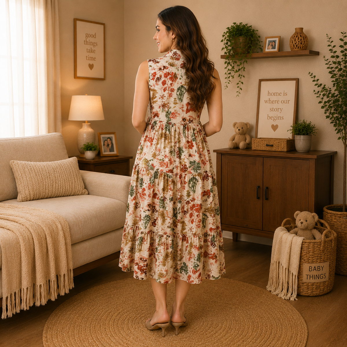 Meadow Muse Maternity and Nursing Dress Multi