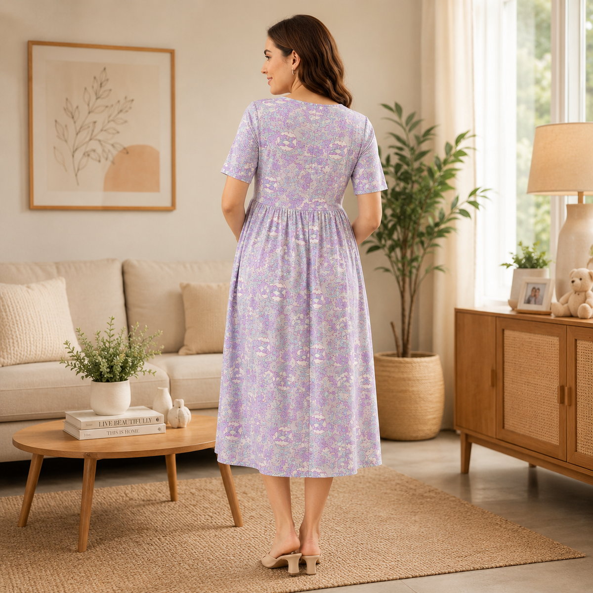 Grey-t Blooms Maternity and Nursing Dress Multi