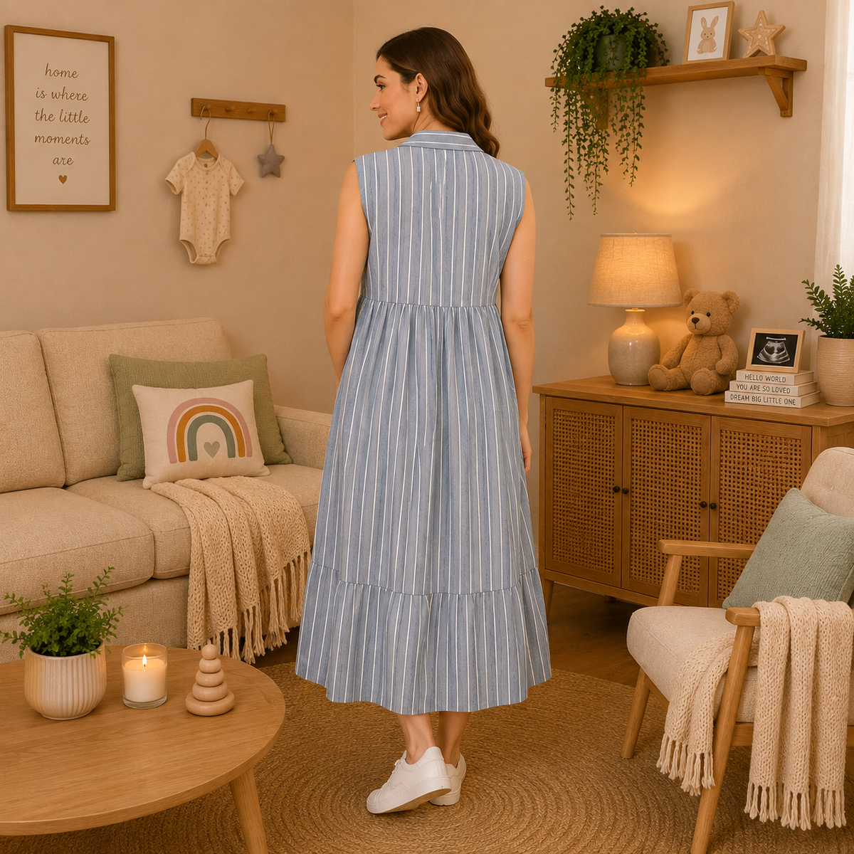 Modern Loom Maternity and Nursing Shacket Dress Multi