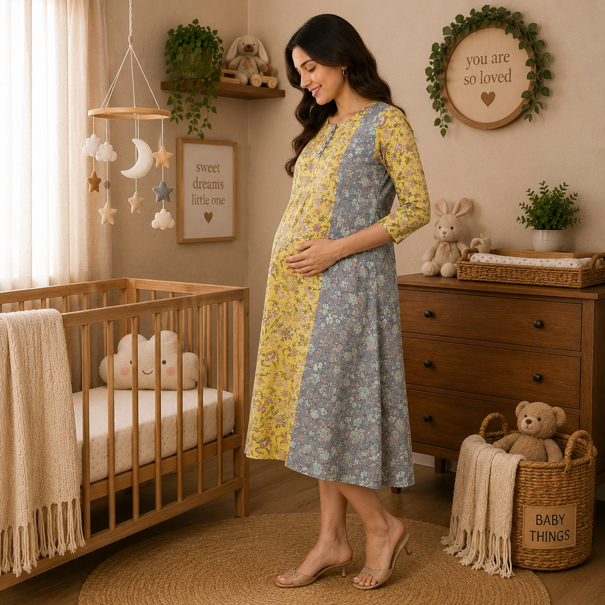 Dhup Chhaya Maternity and Nursing Kurti Dress Multi