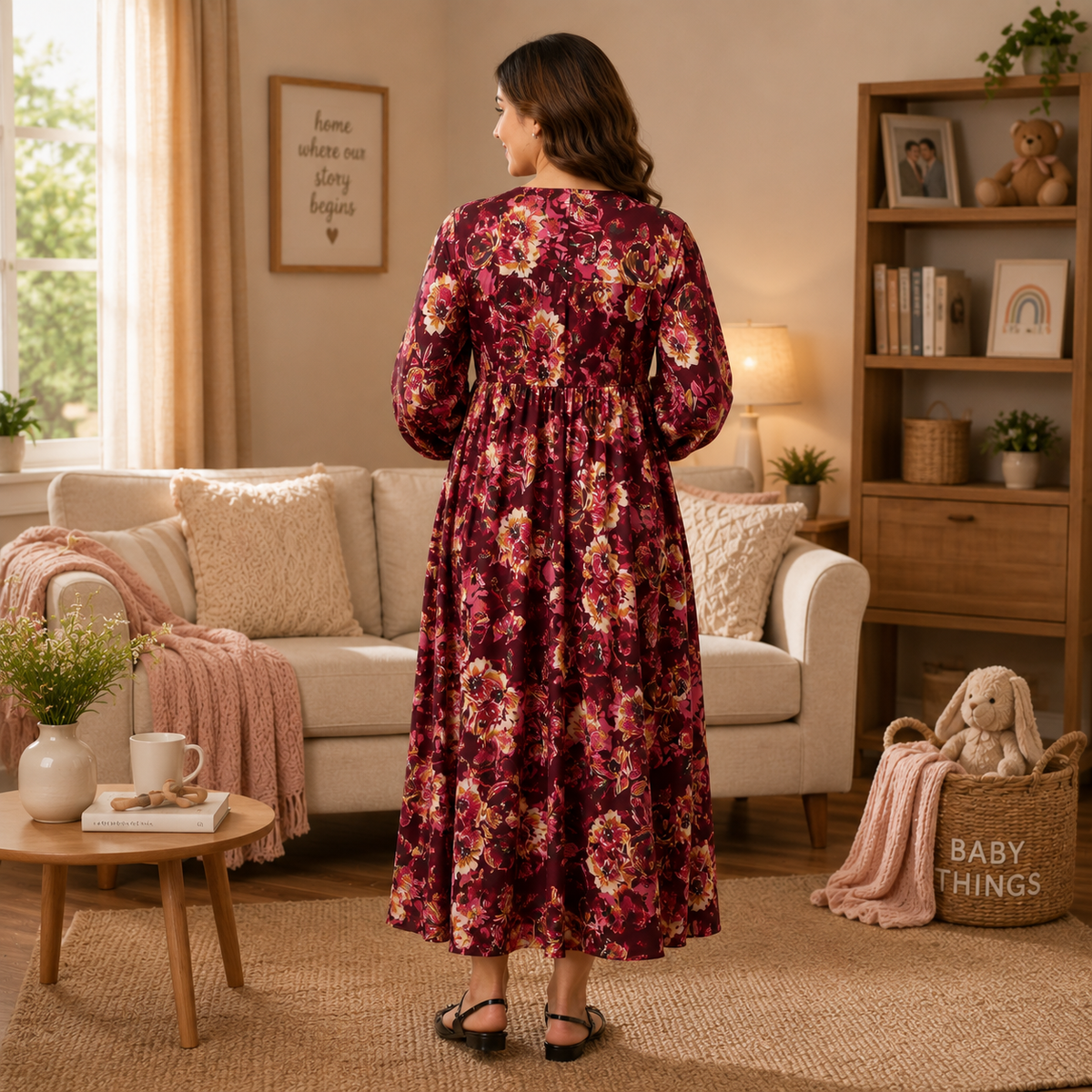 Cork It & Werk It Maternity and Nursing Maxi Dress Multi