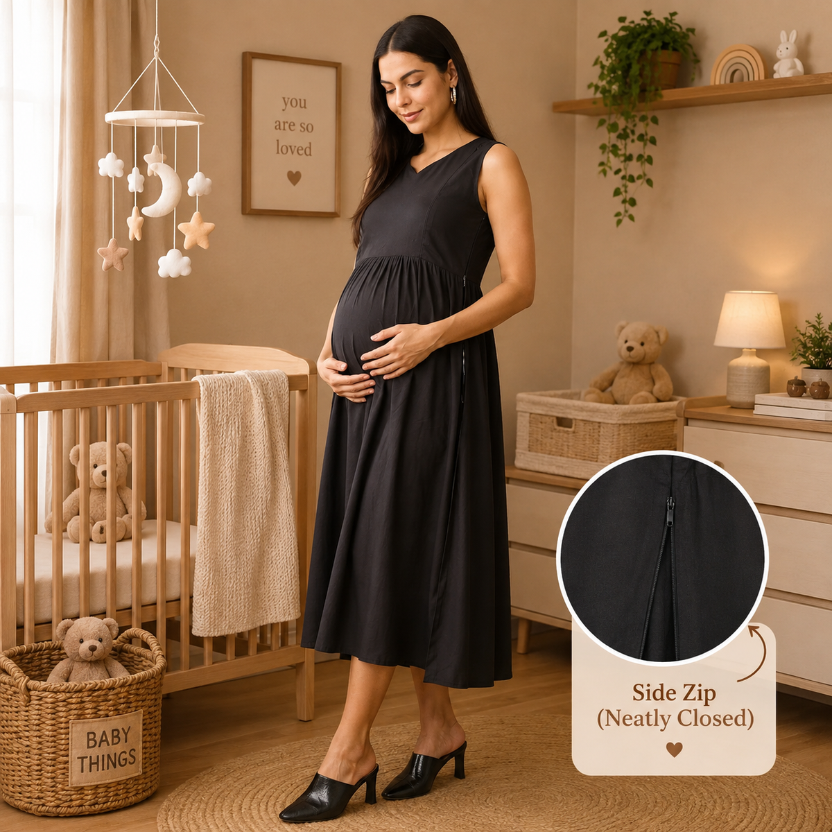 Sage Serenity Maternity and Nursing Shacket Dress Multi