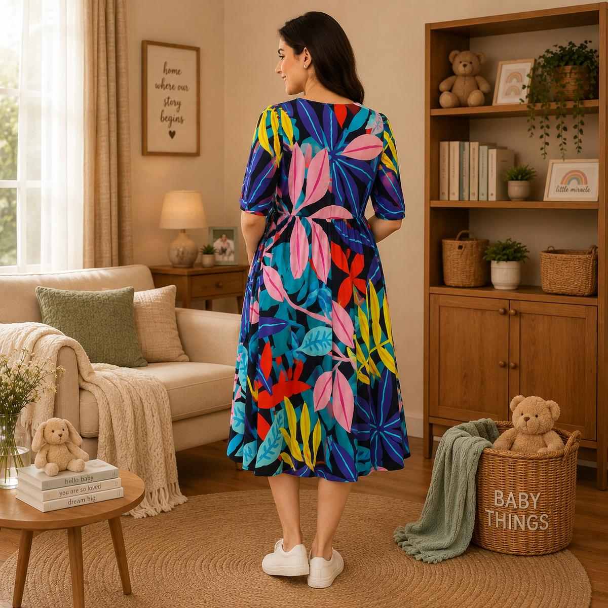 Lumea Maternity and Nursing Wrap Dress Multi