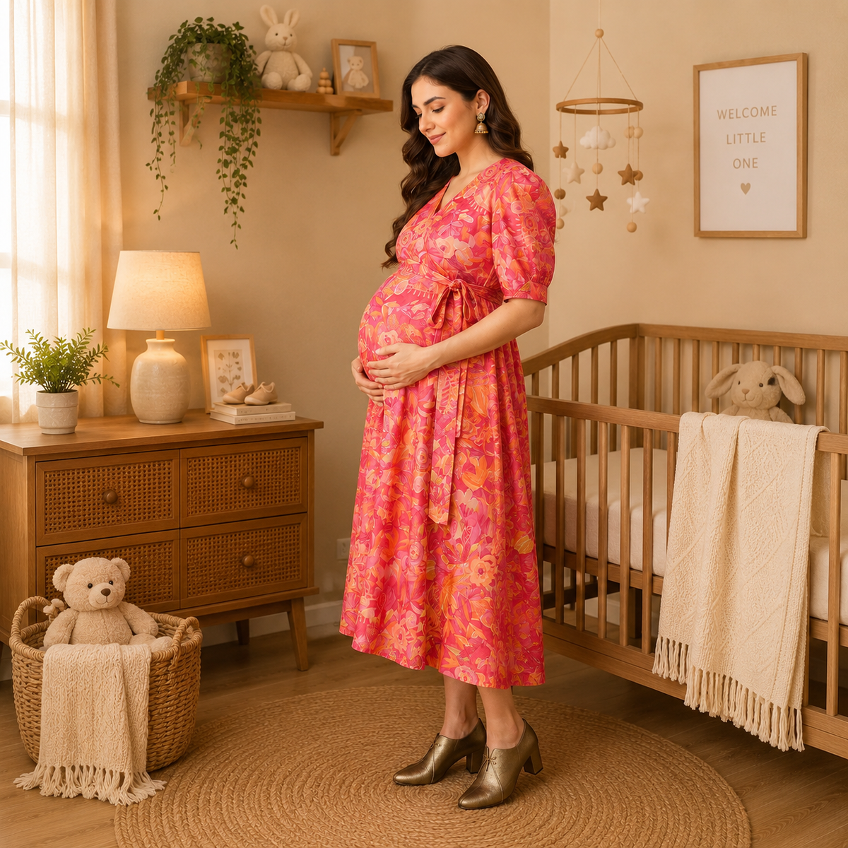 Sunset Salsa Maternity and Nursing Wrap Dress Multi