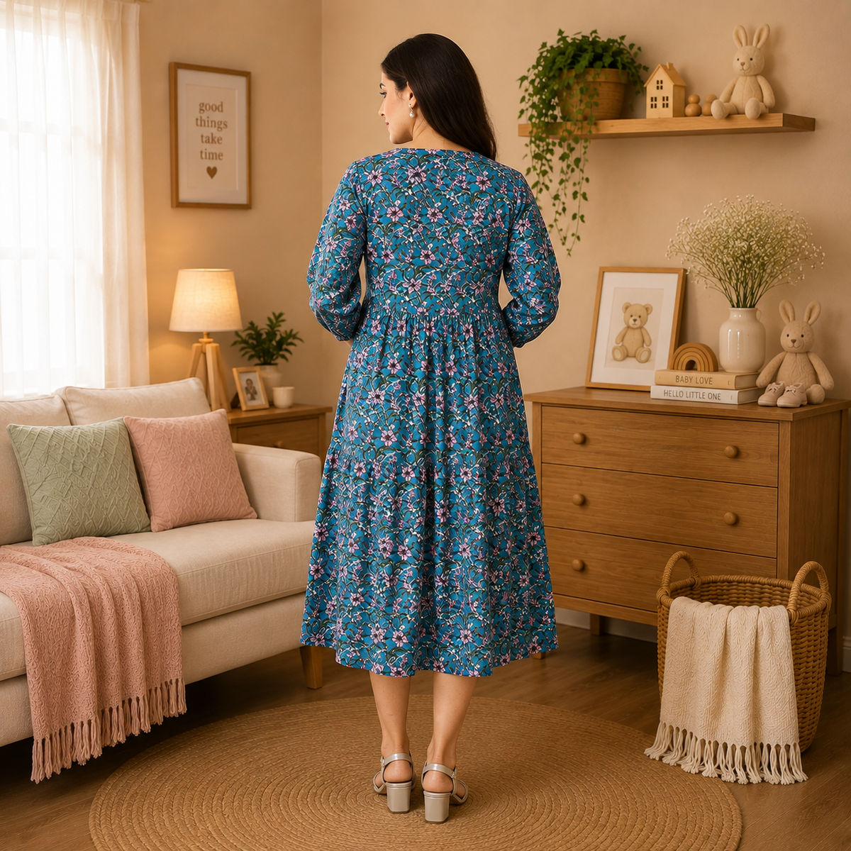 Blueming Marvel Maternity and Nursing Dress Pink