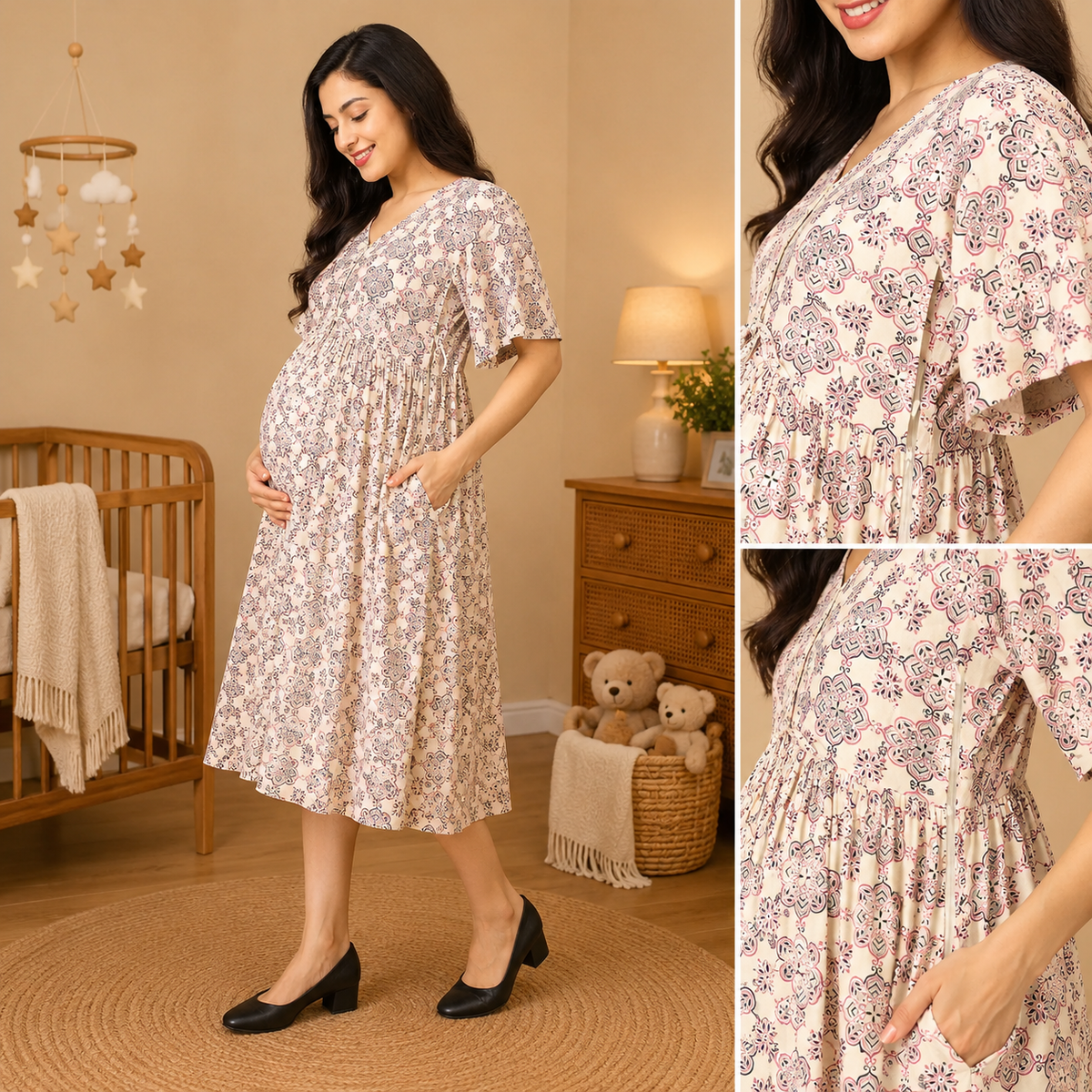 Color Crush Maternity and Nursing Dress Multi