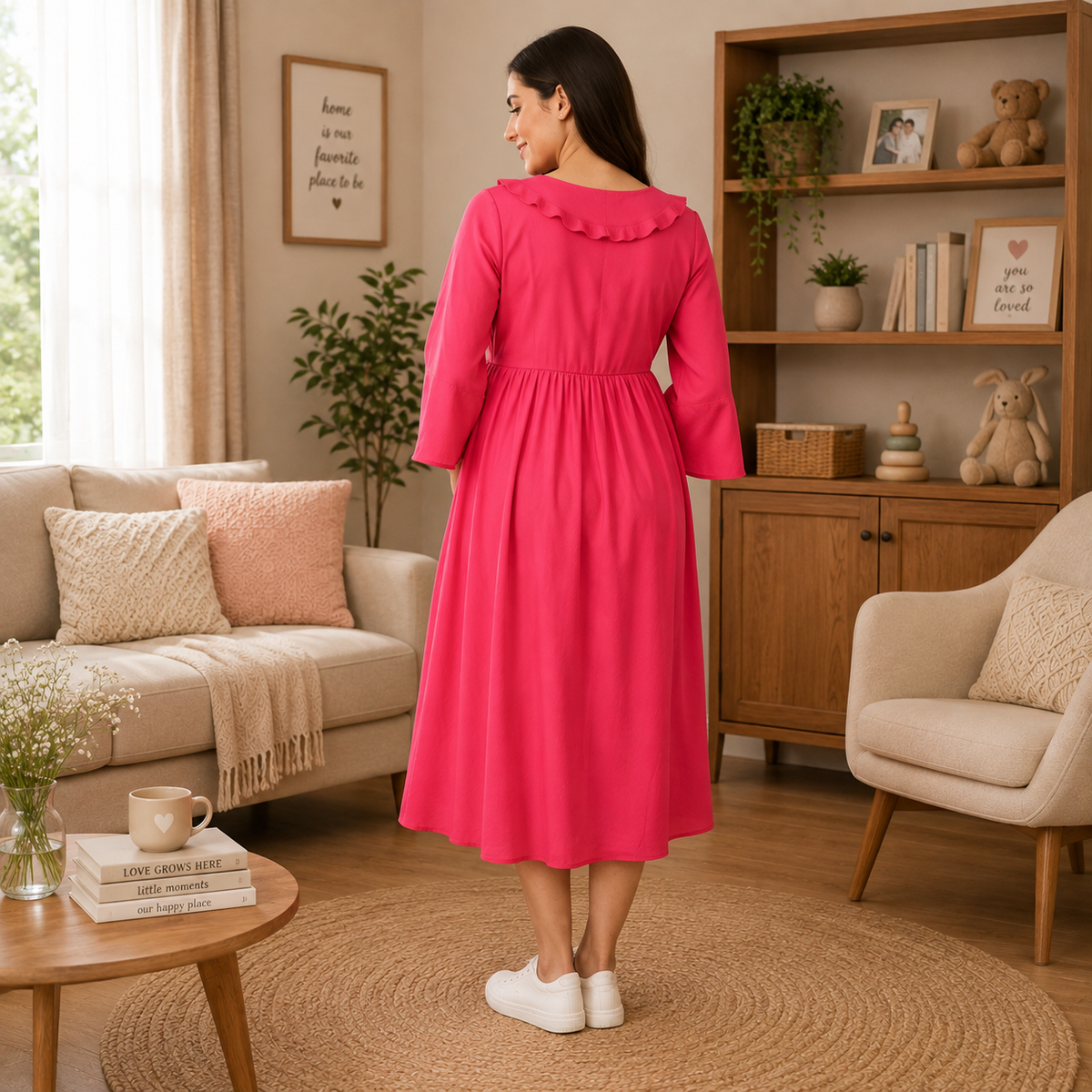 Flashback Fuchsia Maternity and Nursing Dress Fuchsia