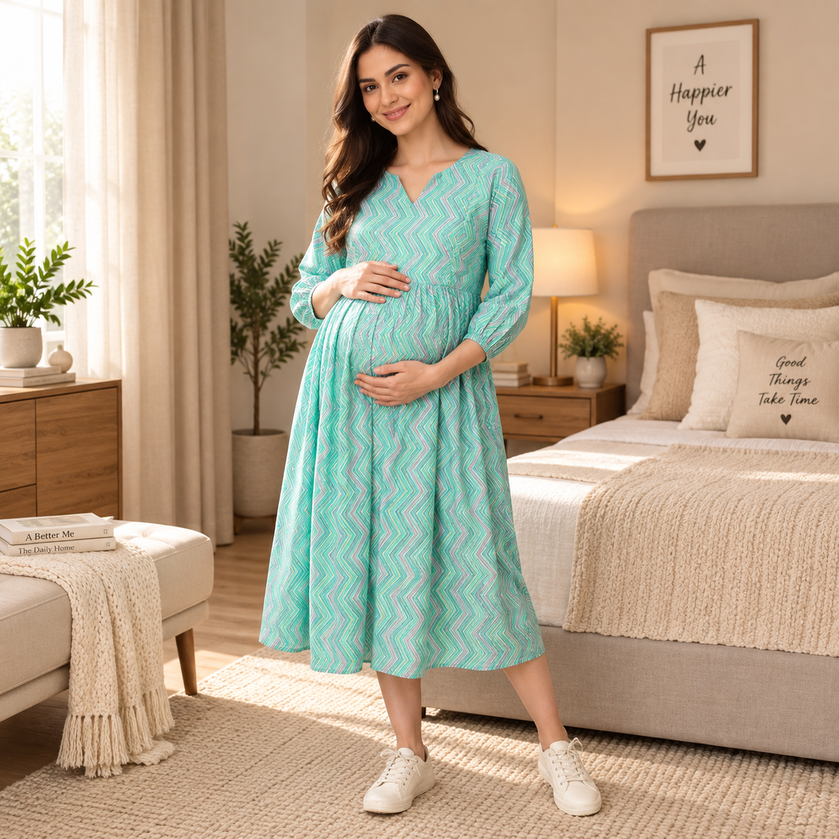 ZigZag Zest Maternity and Nursing Dress Multi