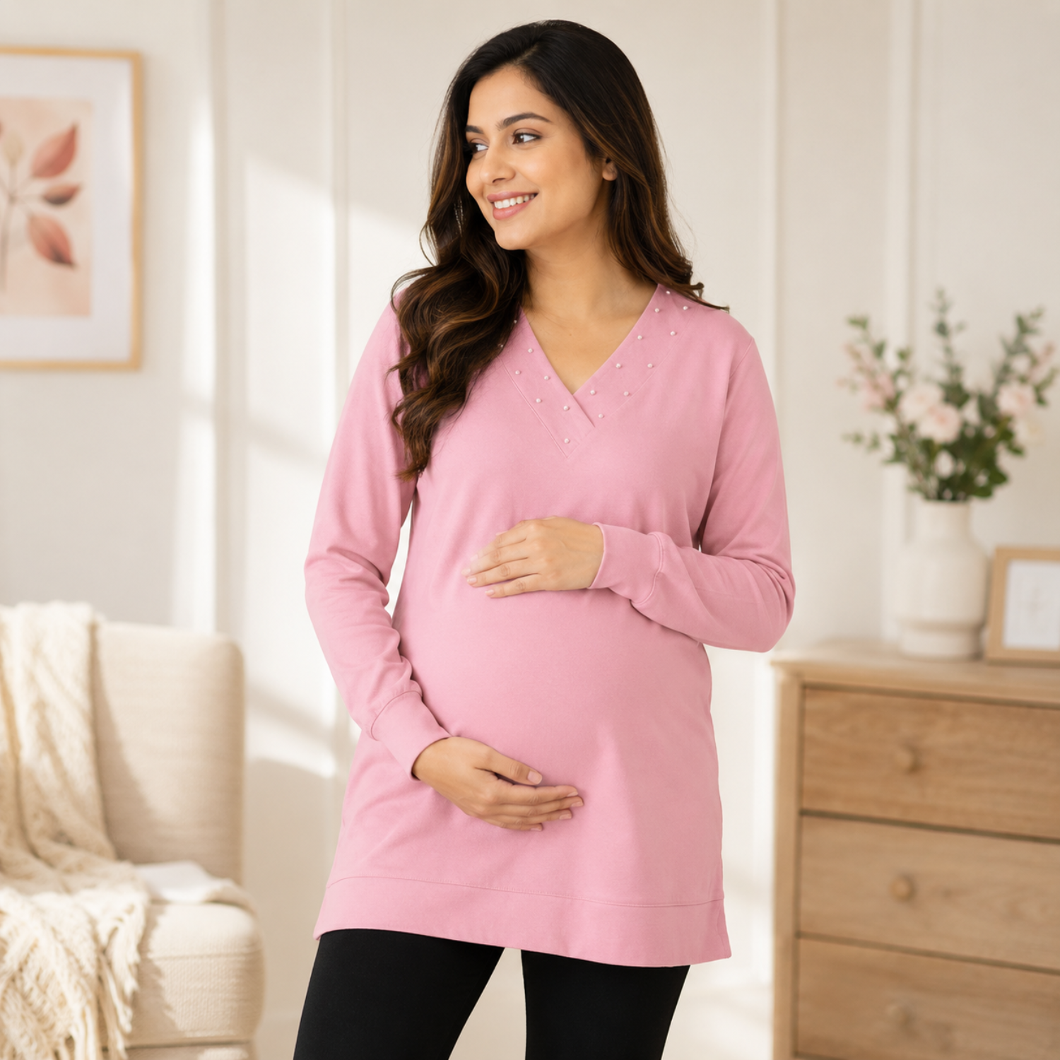 Lilac Pink Sachet Mumma Maternity Sweatshirt Pink