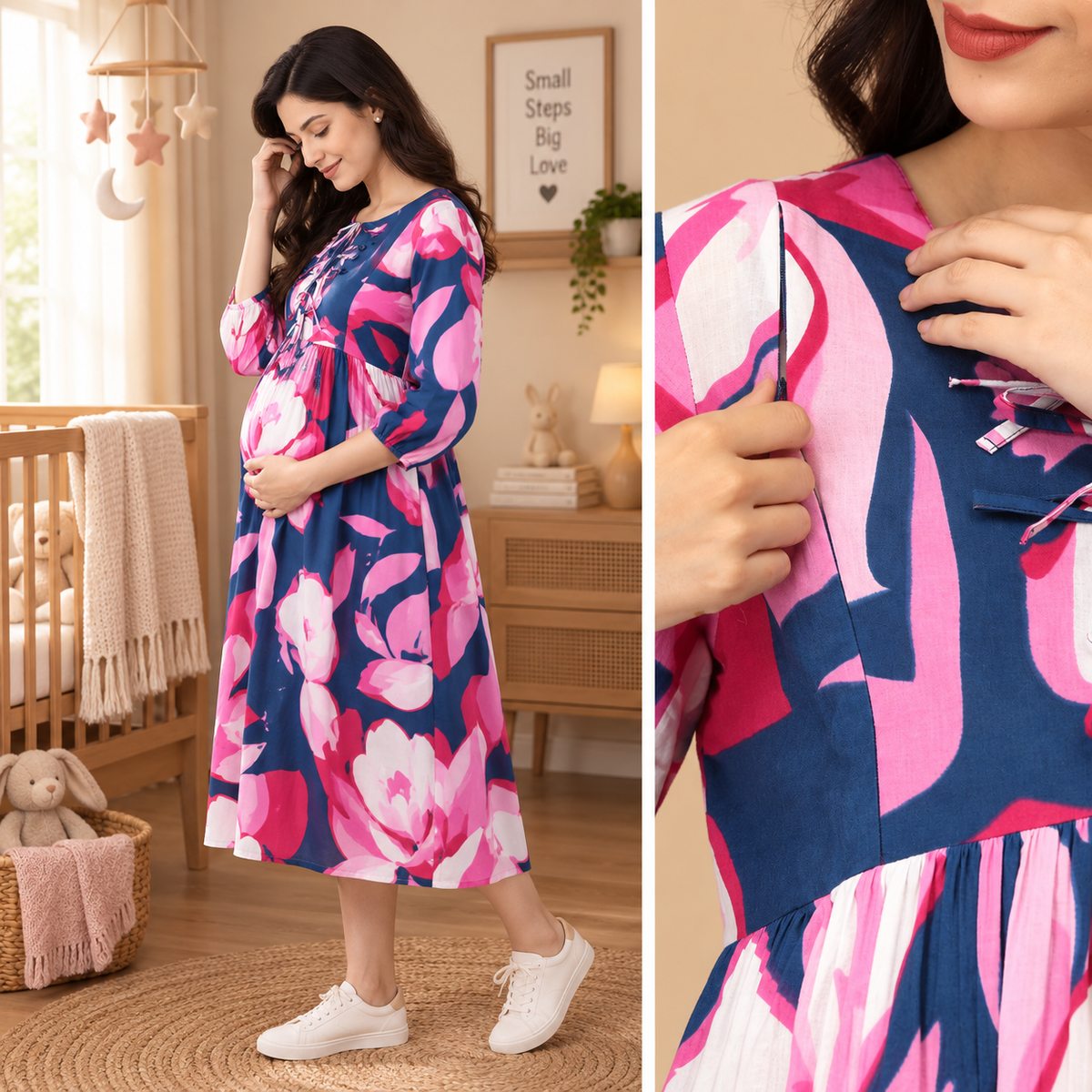 Floralicious Maternity and Nursing Dress Multi