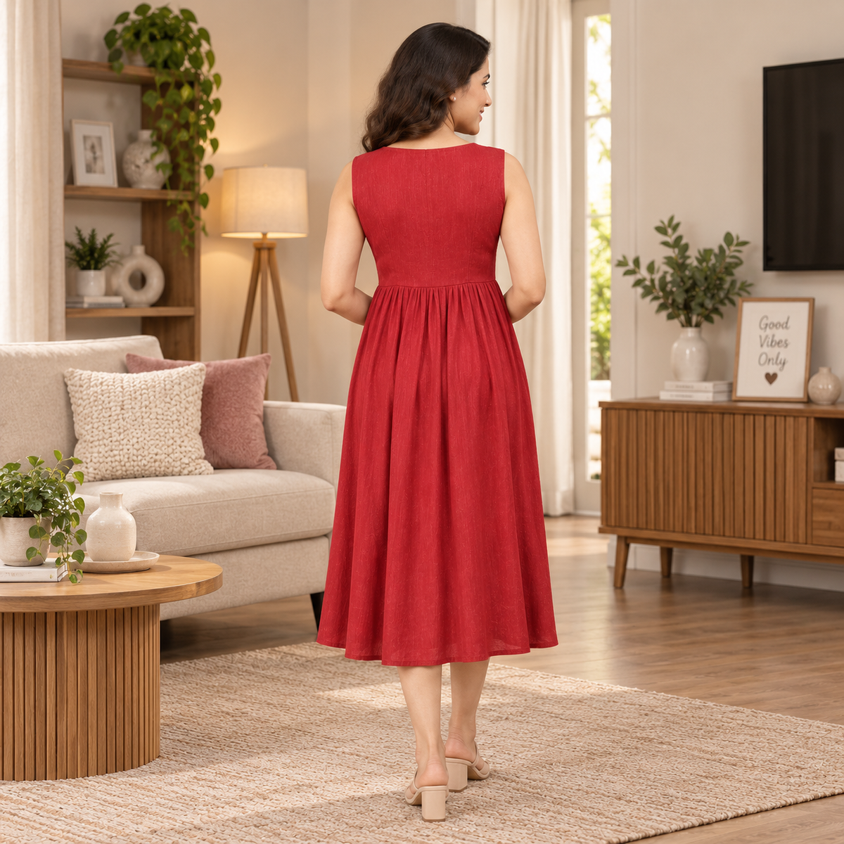 Red-y to Rule Maternity and Nursing Shacket Dress Multi
