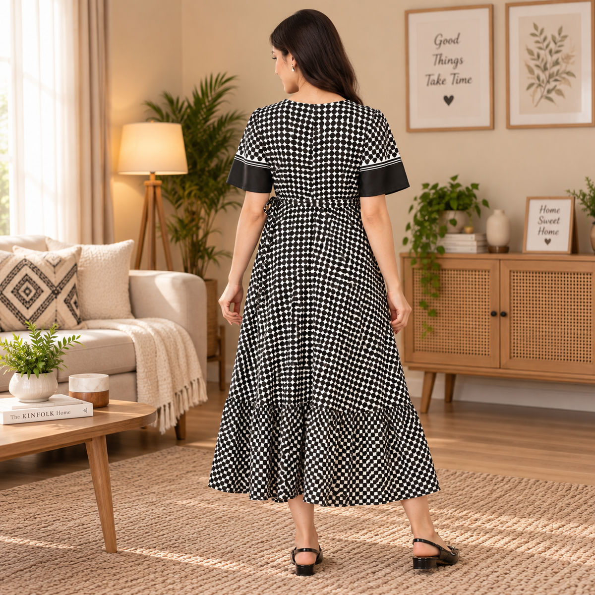 Right Angles Maternity and Nursing Wrap Dress Multi