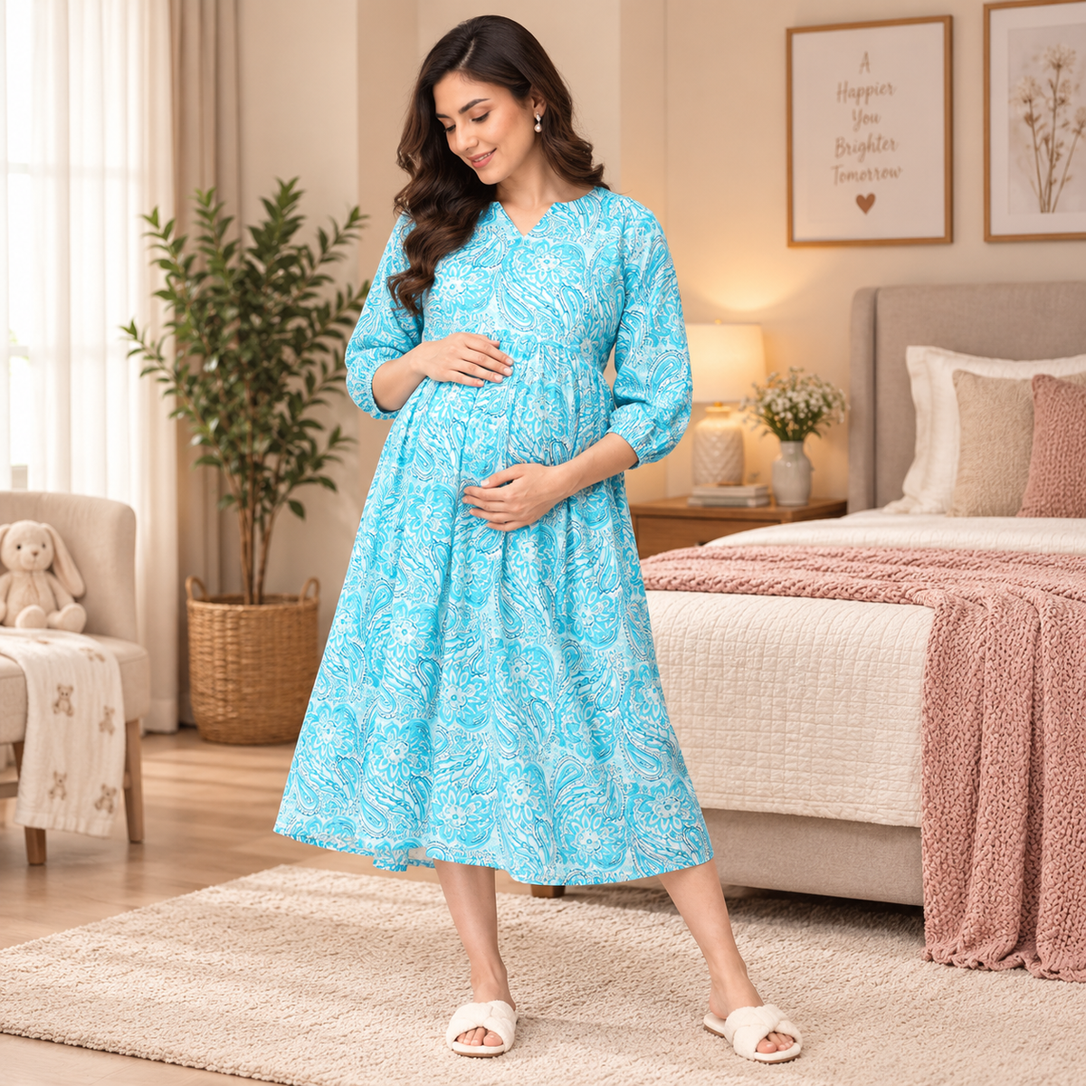 Lagoon Tales Maternity and Nursing Dress Multi