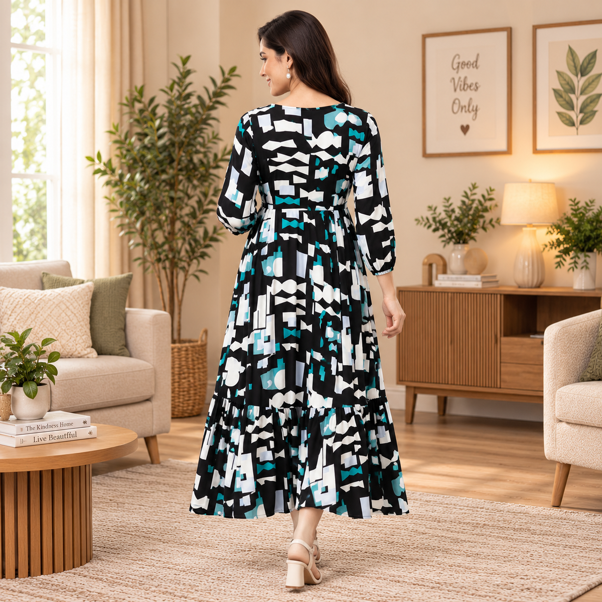 Color Me Black Maternity and Nursing Dress Multi