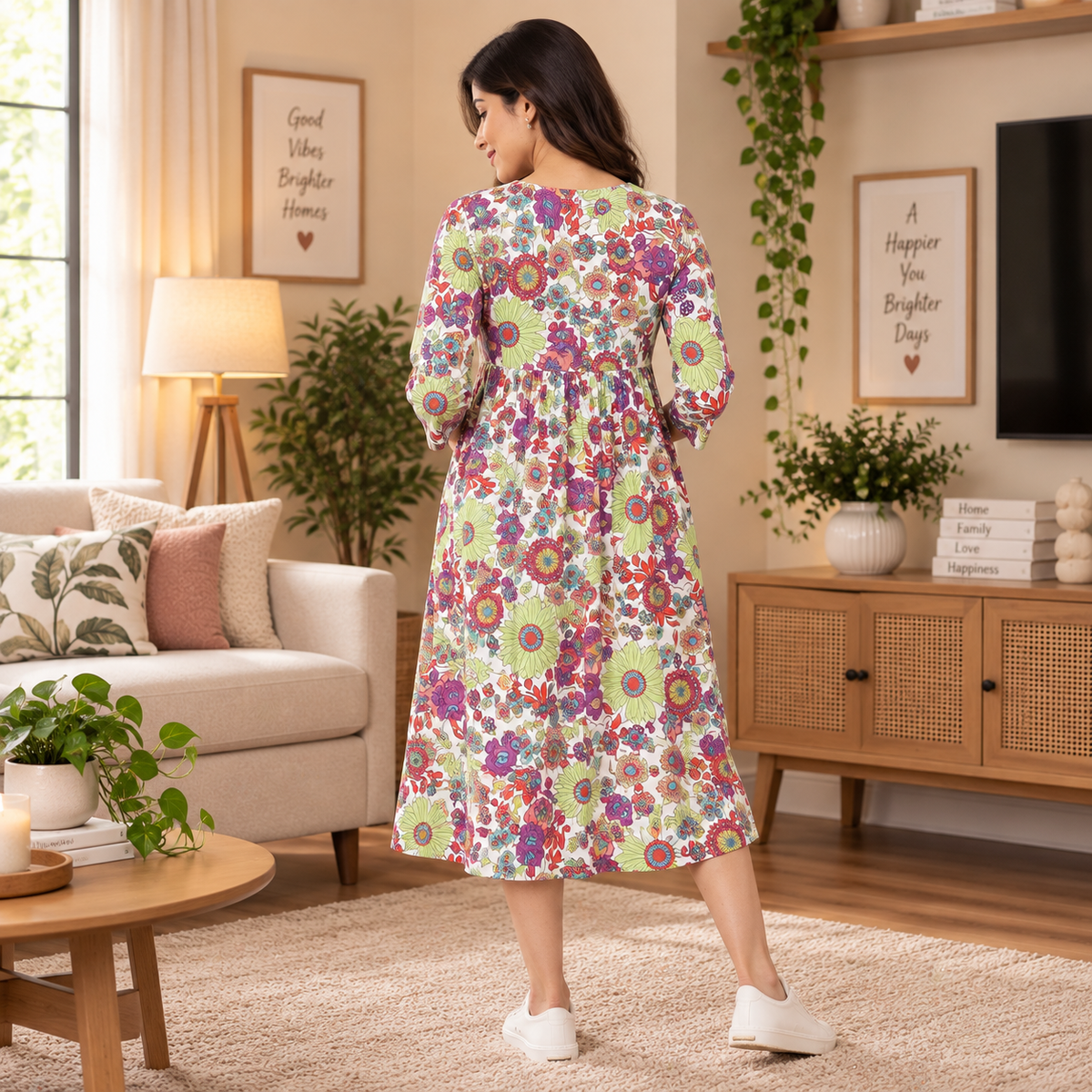 Vibrant Voyage Maternity and Nursing Dress Multi