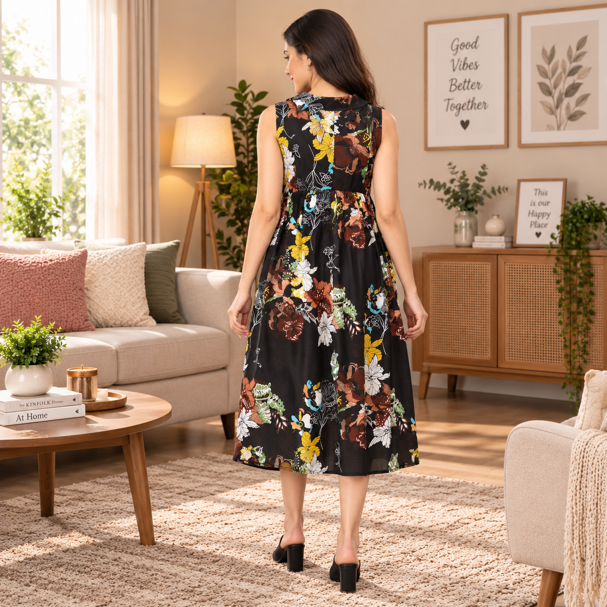 Ebon Bloom Maternity and Nursing Dress Multi