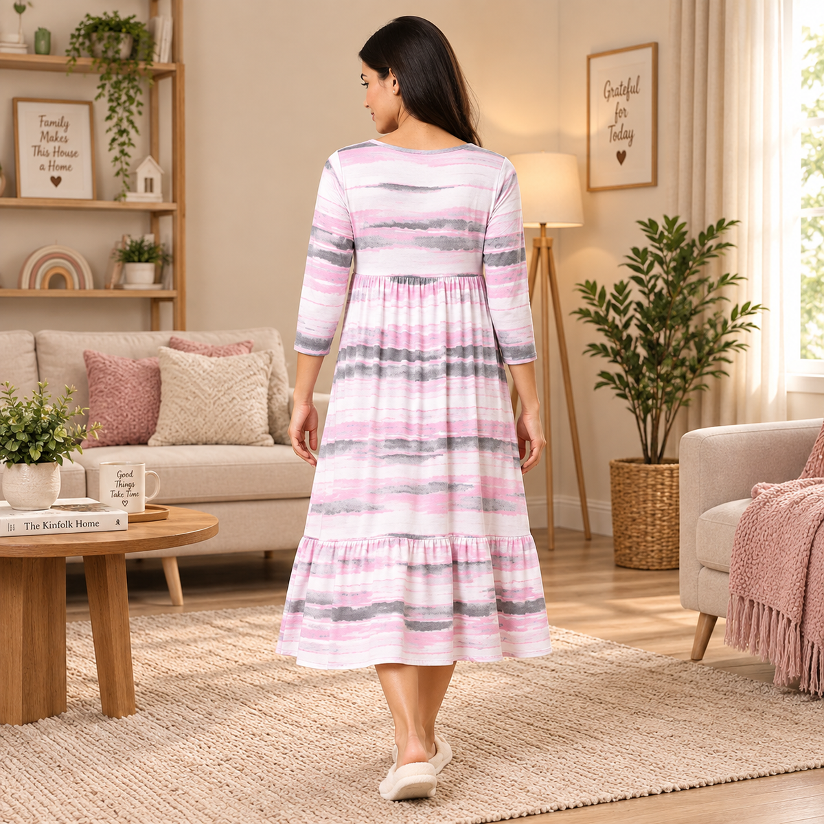 Crème De Rose Maternity and Nursing Dress Pink