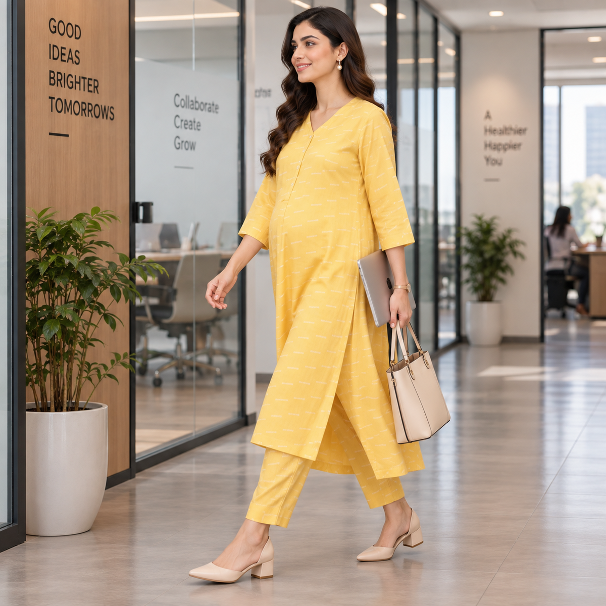 Hello Sunshine Maternity and Nursing Co Ord Set Yellow