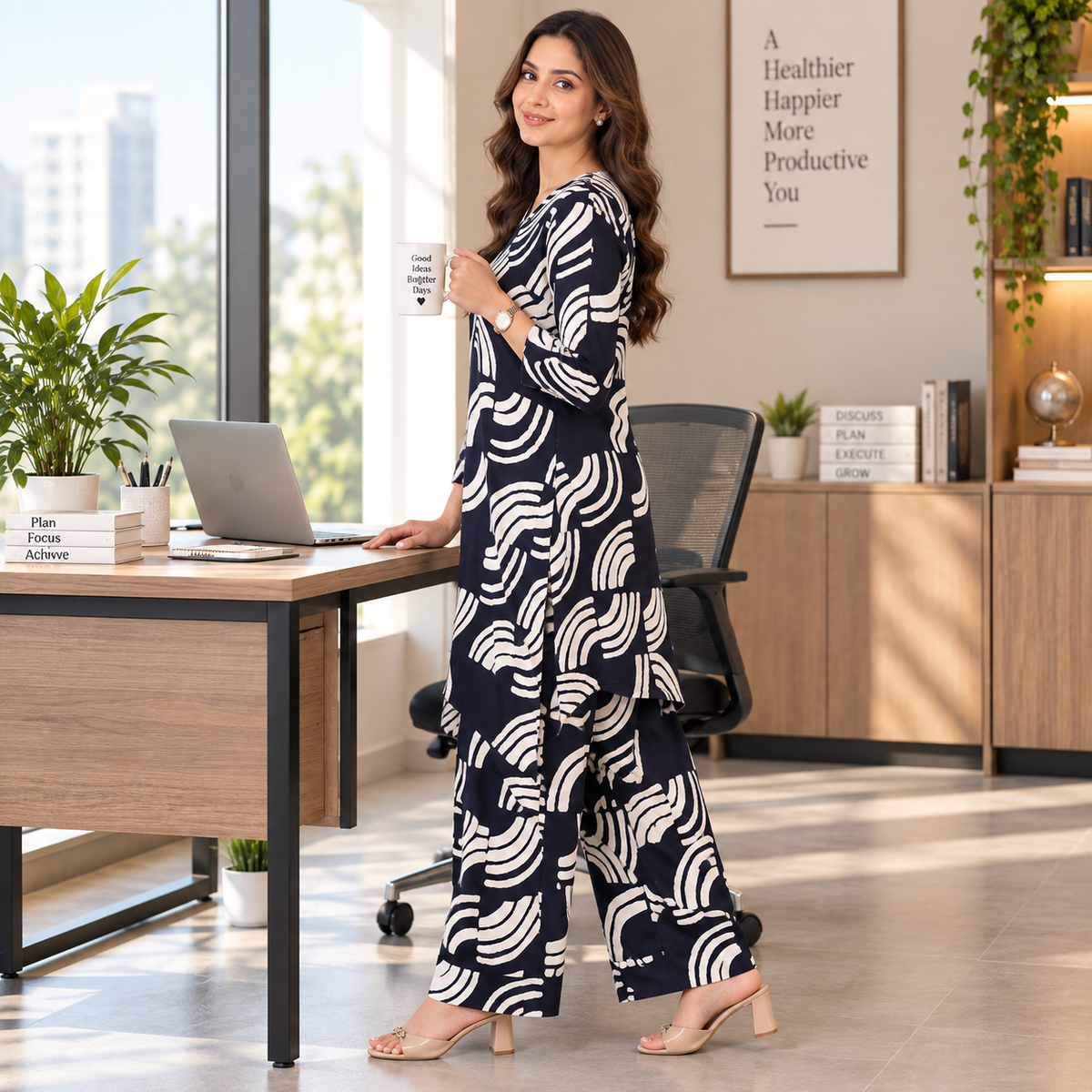 Brush Me Off Maternity and Nursing Co Ord Set Navy Blue