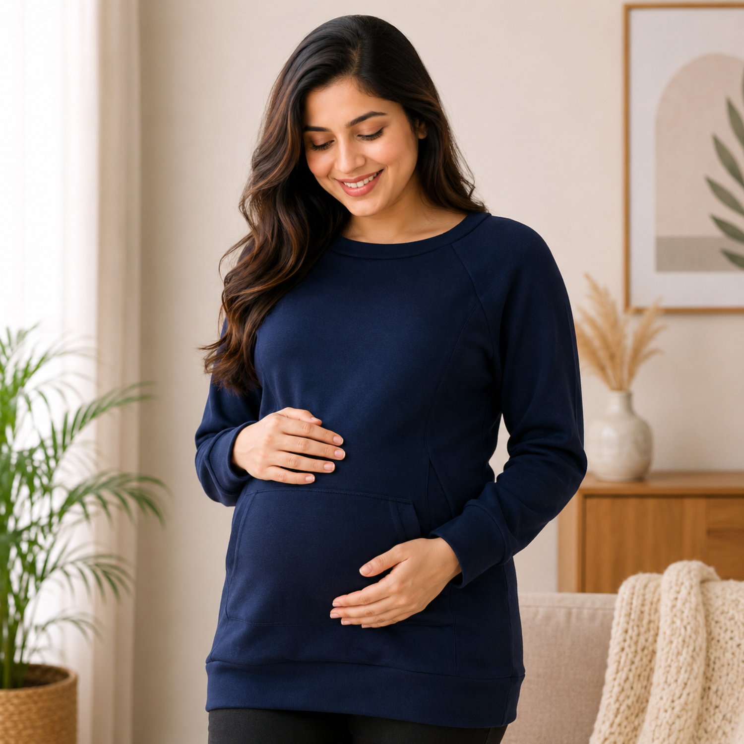 Navy Blue Maternity and Nursing Sweatshirt Navy
