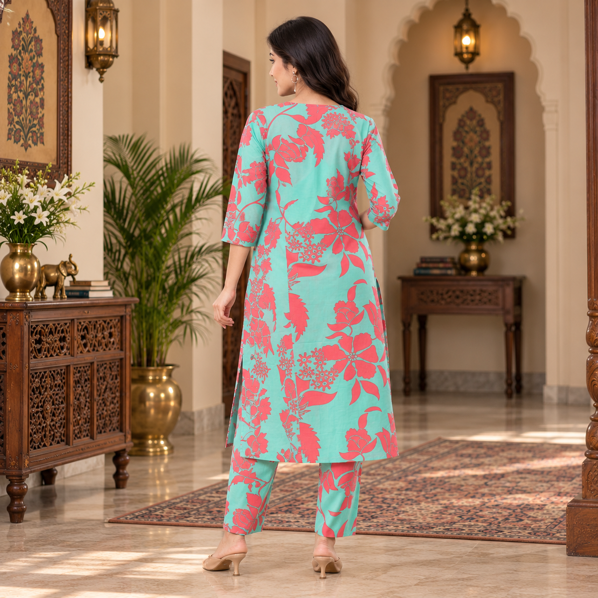 Flora-licious Mint Maternity and Nursing Co Ord Set Aqua