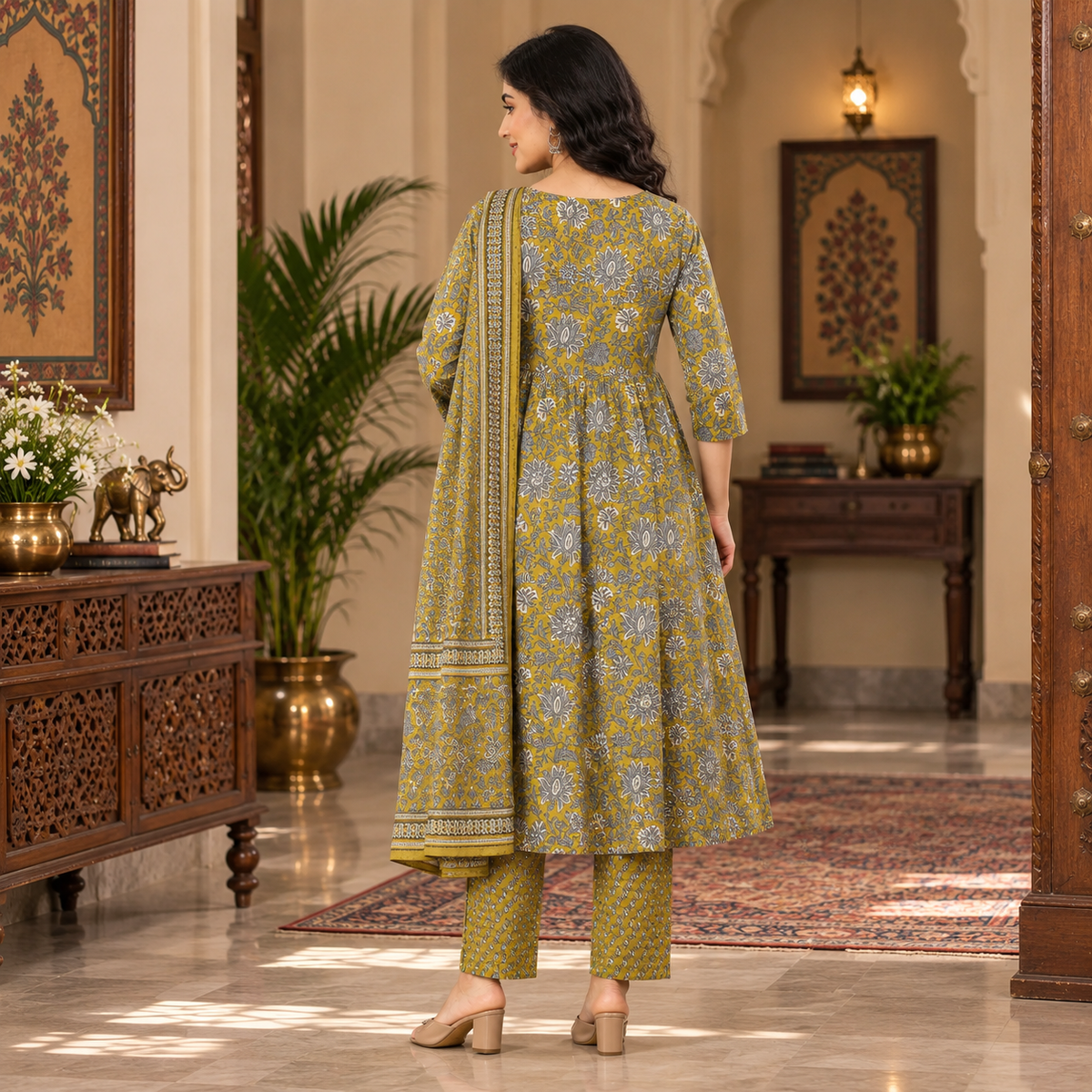Sunehri Blooms Maternity and Nursing Kurta Set Multi