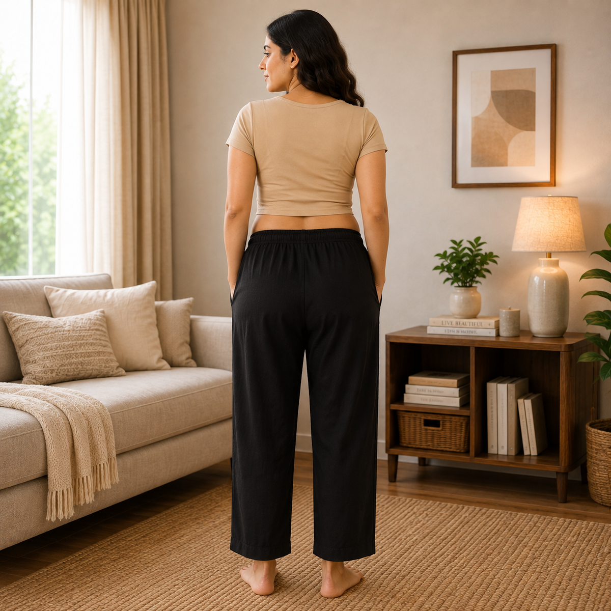 Dark Matter Maternity Lounge Pants with Drawstring Black