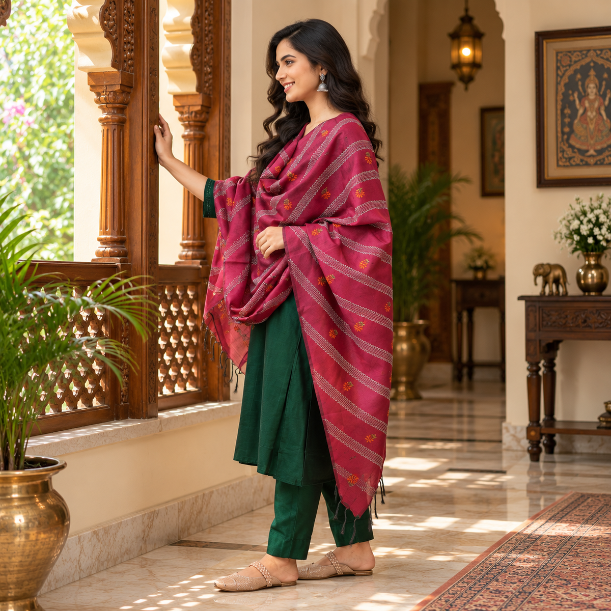Eden Green Embroidered Maternity and Nursing Kurta Set Green