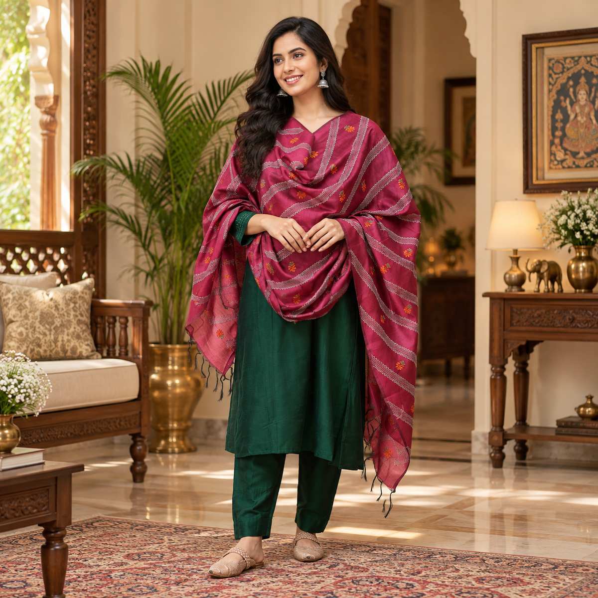 Eden Green Embroidered Maternity and Nursing Kurta Set Green