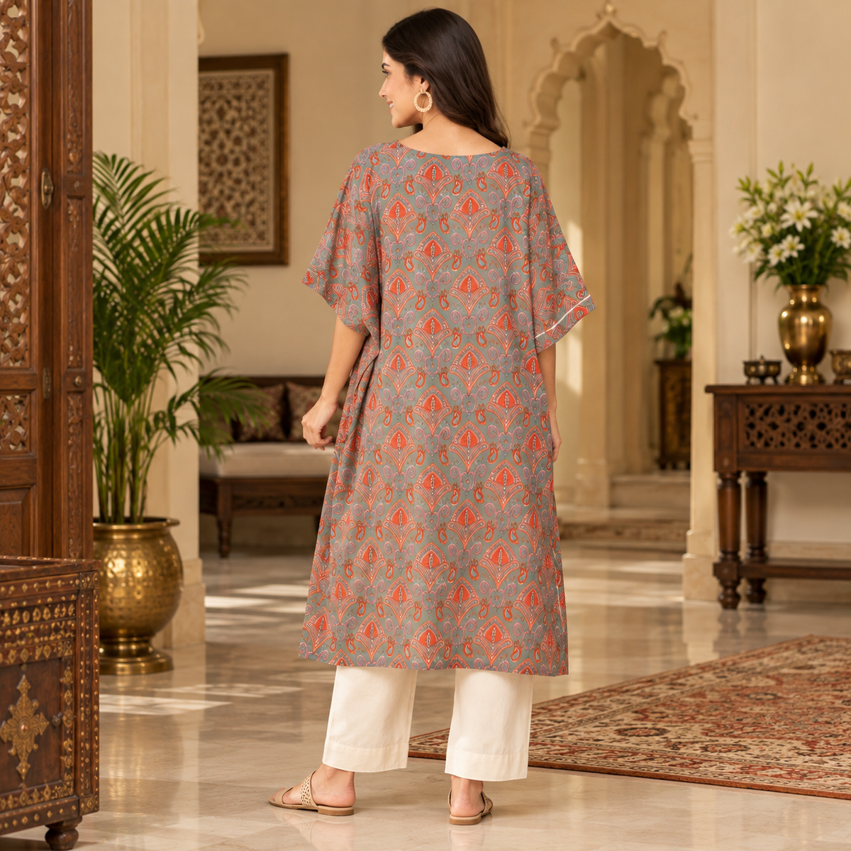 Chand Sitare Maternity and Nursing Kaftan Kurta Set Yellow