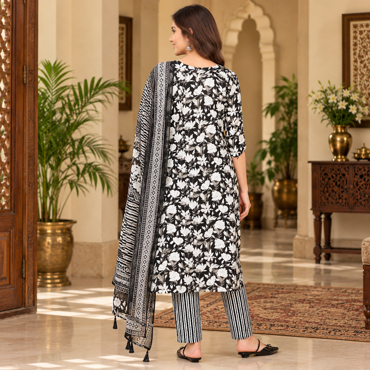 Bagh-E-Black Maternity and Nursing Kurta Set Multi