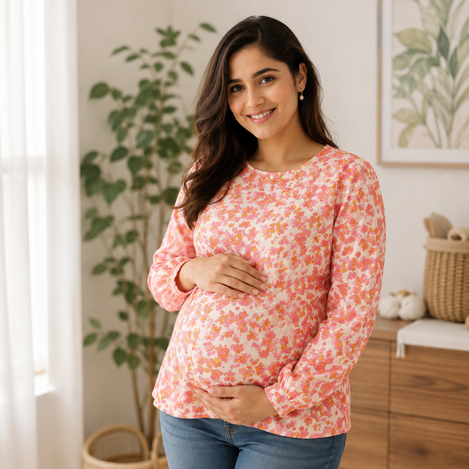 Pink-A-Rine Dream Maternity and Nursing Sweatshirt Pink